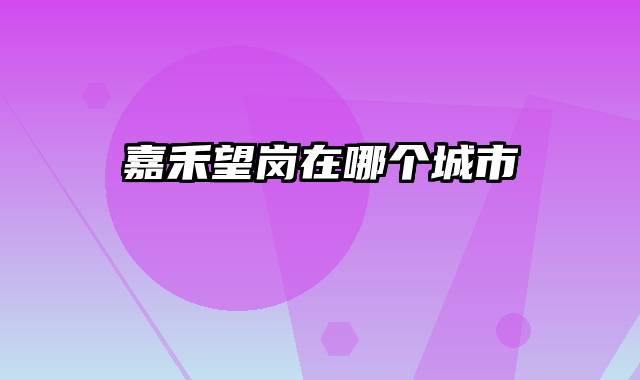 嘉禾望岗在哪个城市