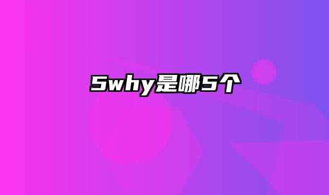 5why是哪5个