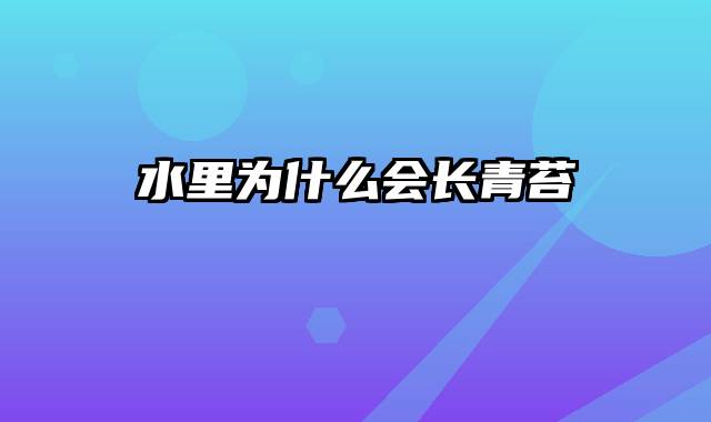 水里为什么会长青苔