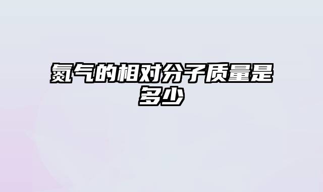 氮气的相对分子质量是多少