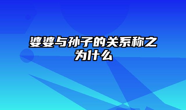 婆婆与孙子的关系称之为什么