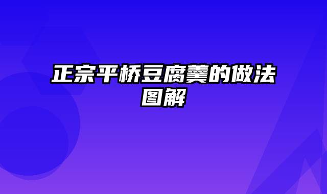 正宗平桥豆腐羹的做法图解