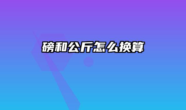 磅和公斤怎么换算