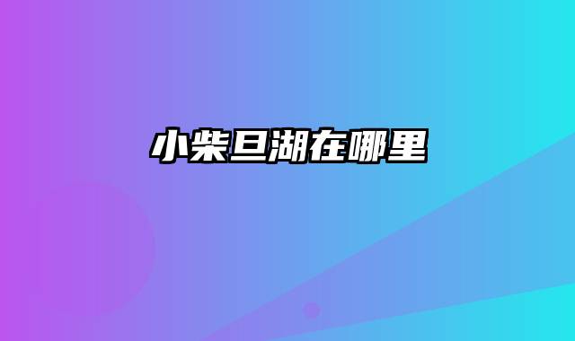小柴旦湖在哪里