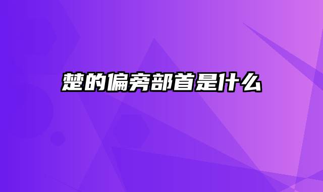 楚的偏旁部首是什么