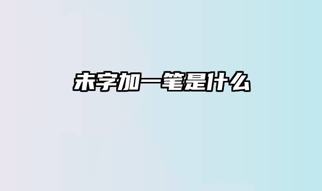 未字加一笔是什么