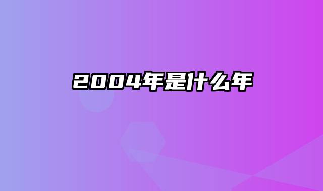 2004年是什么年