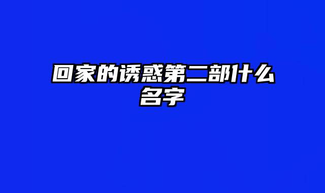 回家的诱惑第二部什么名字