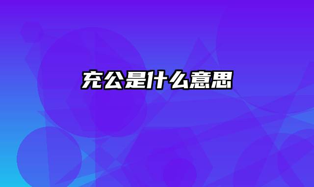 充公是什么意思