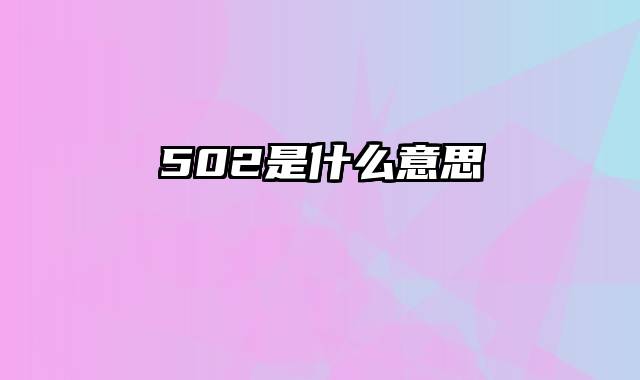 502是什么意思