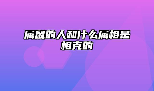 属鼠的人和什么属相是相克的