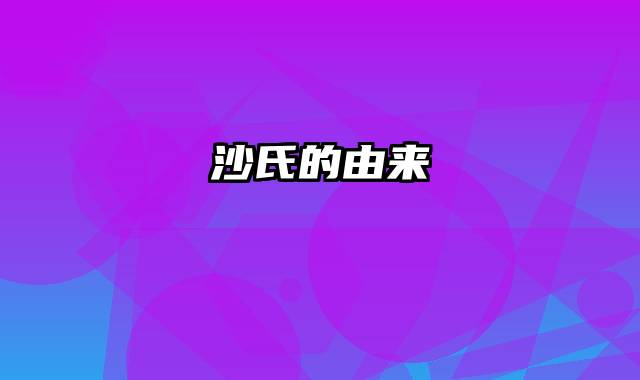 沙氏的由来