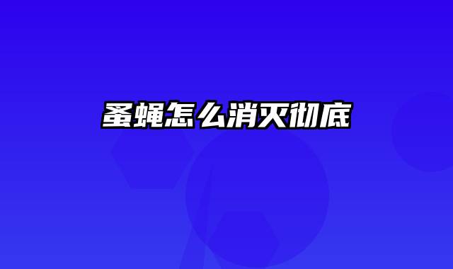 蚤蝇怎么消灭彻底
