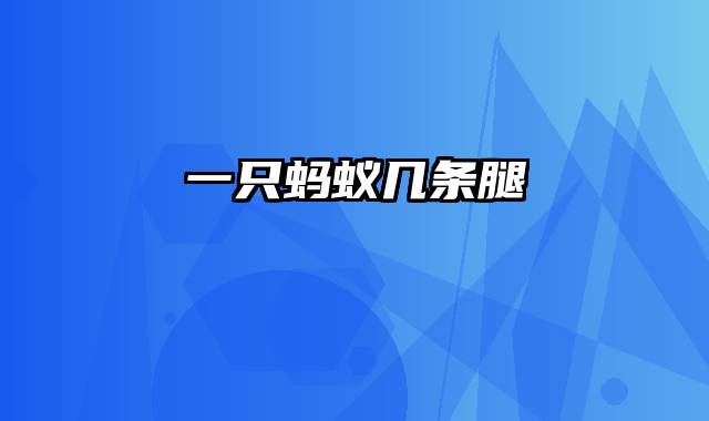 一只蚂蚁几条腿