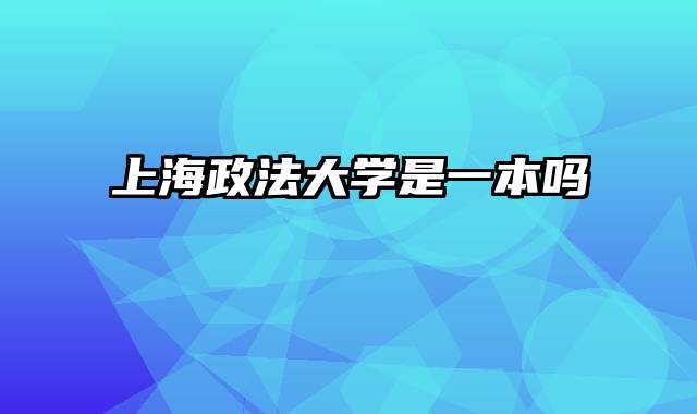 上海政法大学是一本吗