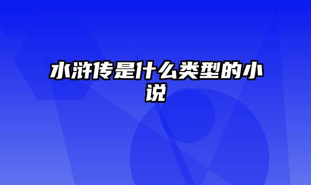 水浒传是什么类型的小说