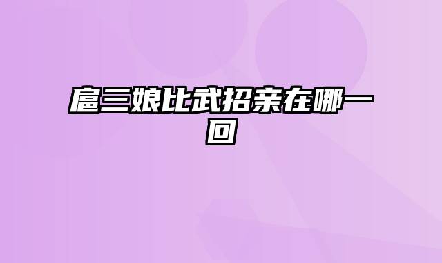 扈三娘比武招亲在哪一回