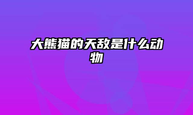 大熊猫的天敌是什么动物