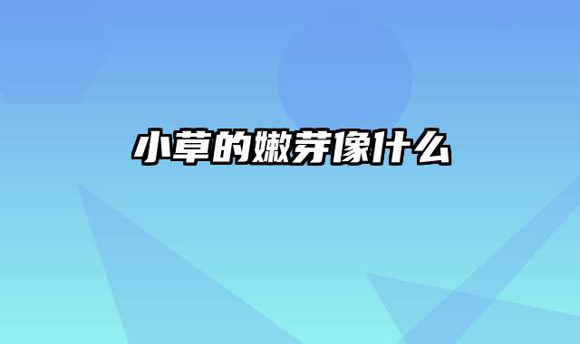 小草的嫩芽像什么