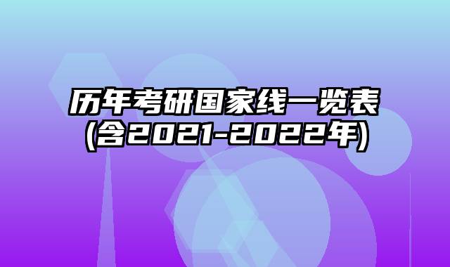 历年考研国家线一览表(含2021-2022年)