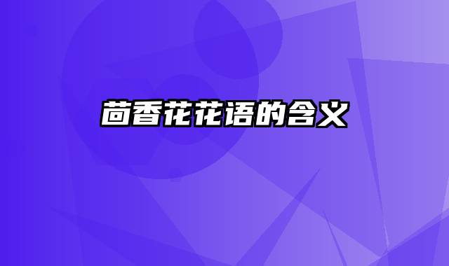 茴香花花语的含义