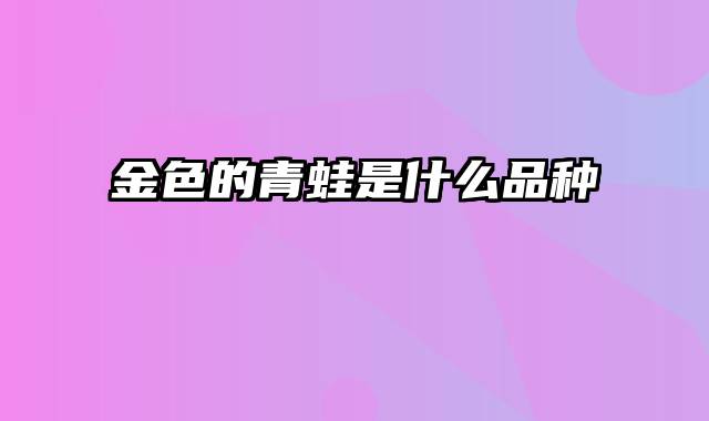 金色的青蛙是什么品种