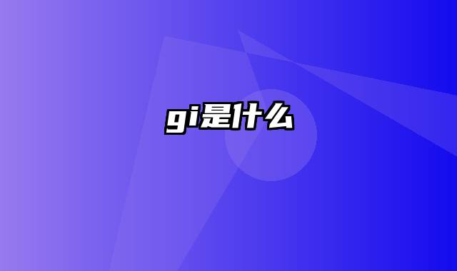 gi是什么