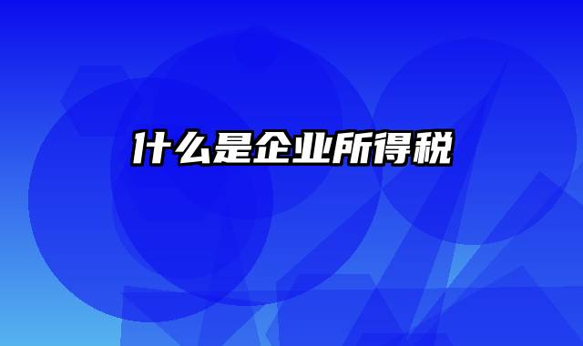 什么是企业所得税