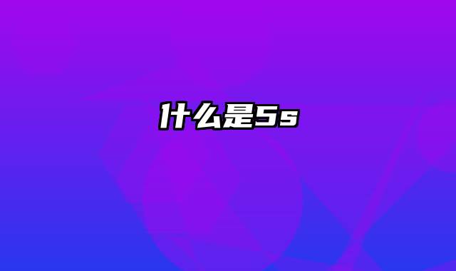 什么是5s