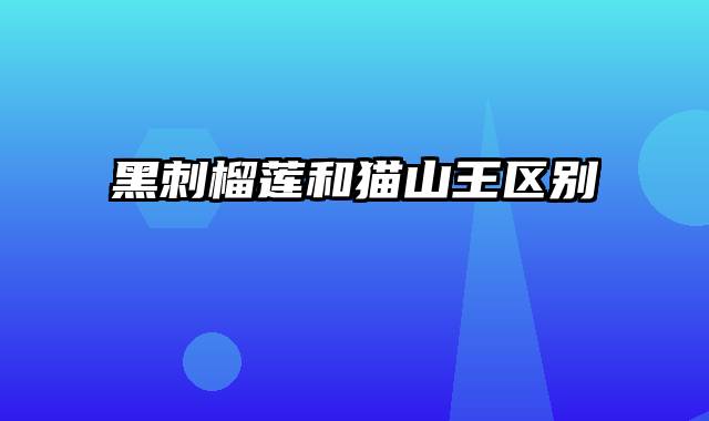 黑刺榴莲和猫山王区别