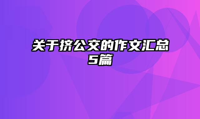 关于挤公交的作文汇总5篇