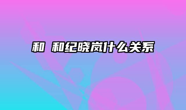 和珅和纪晓岚什么关系