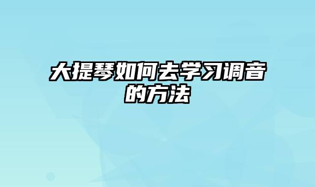 大提琴如何去学习调音的方法