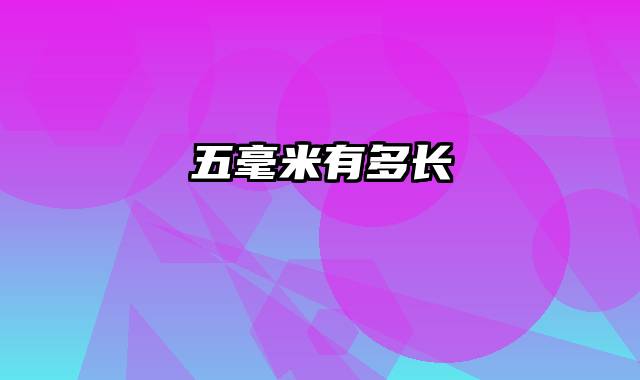 五毫米有多长