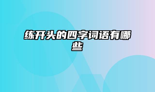 练开头的四字词语有哪些