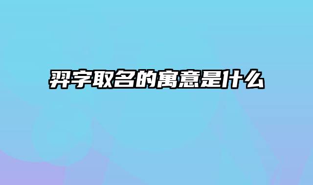 羿字取名的寓意是什么
