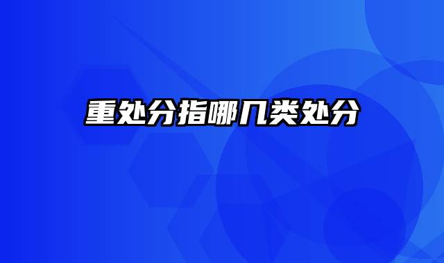 重处分指哪几类处分