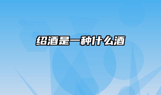 绍酒是一种什么酒