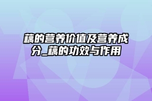 藕的营养价值及营养成分_藕的功效与作用