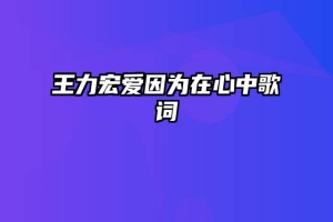 王力宏爱因为在心中歌词