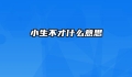 小生不才什么意思