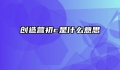 创造营初c是什么意思