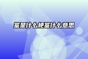 鉴是什么梗鉴什么意思
