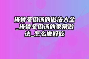 排骨冬瓜汤的做法大全_排骨冬瓜汤的家常做法_怎么做好吃