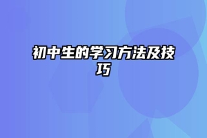 初中生的学习方法及技巧