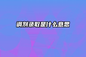 调剂录取是什么意思