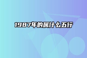 1987年的属什么五行