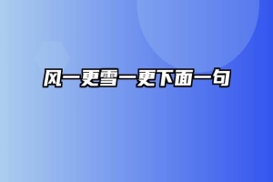 风一更雪一更下面一句