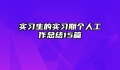 实习生的实习期个人工作总结15篇