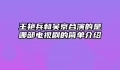 王艳兵和吴京合演的是哪部电视剧的简单介绍